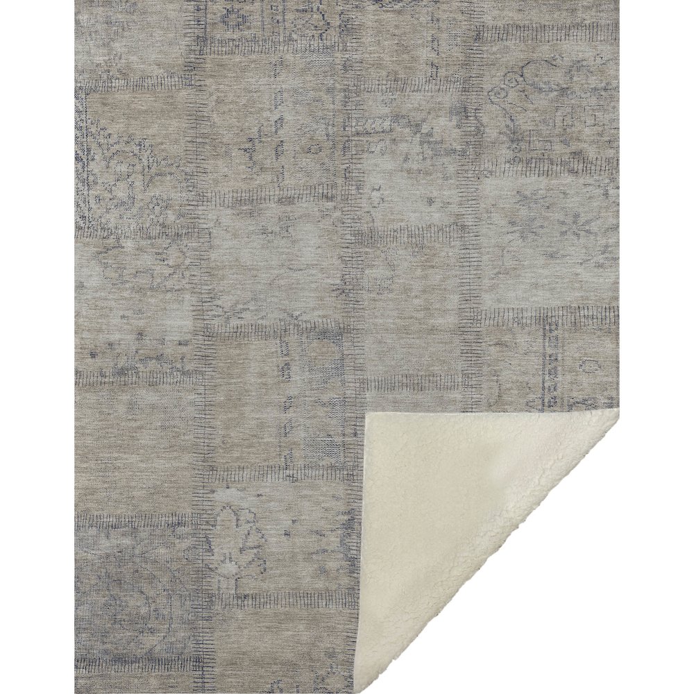 Premium Machine Washable ASB685 Beige 50" x 70" Sherpa Throw Blanket. Picture 1
