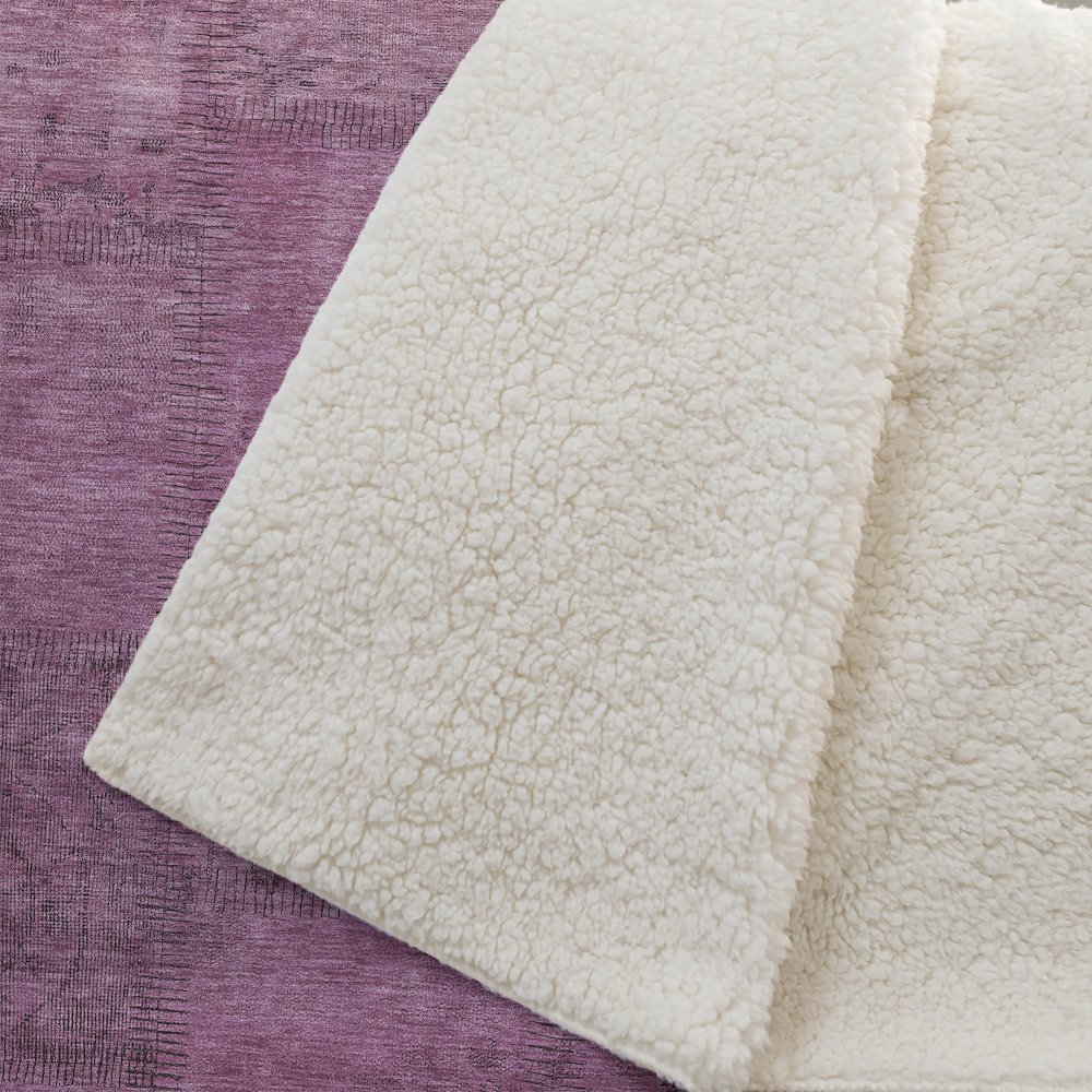 Premium Machine Washable ASB685 Blush 50" x 70" Sherpa Throw Blanket. Picture 2