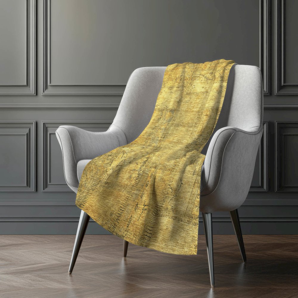Premium Machine Washable ASB685 Gold 50" x 70" Sherpa Throw Blanket. Picture 5