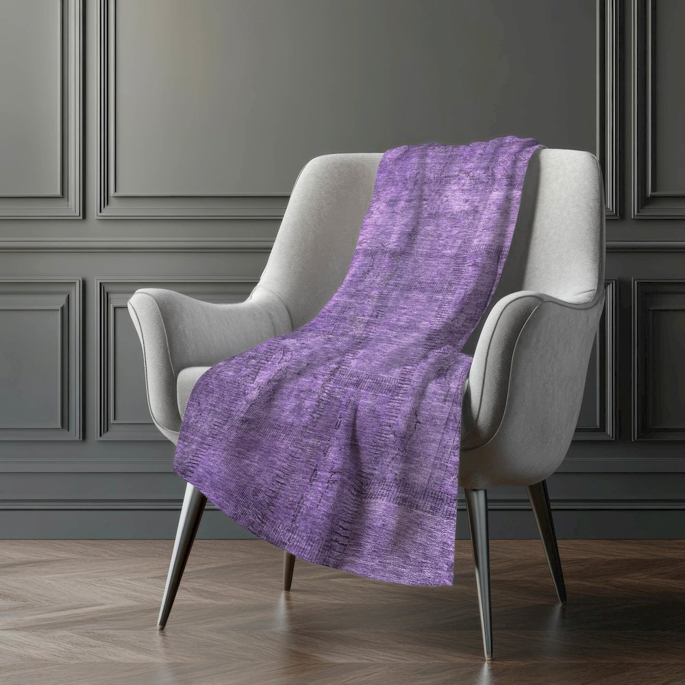 Premium Machine Washable ASB685 Purple 50" x 70" Sherpa Throw Blanket. Picture 5