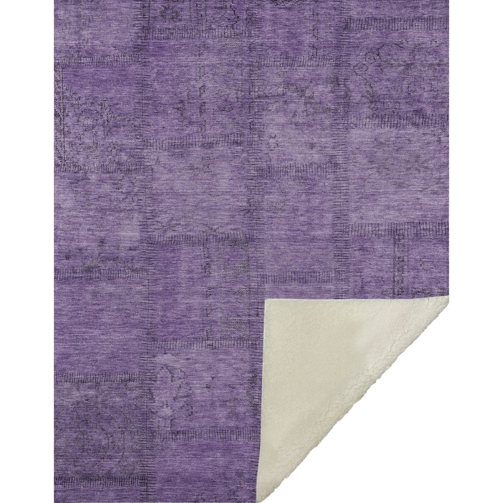 Premium Machine Washable ASB685 Purple 50" x 70" Sherpa Throw Blanket. Picture 1
