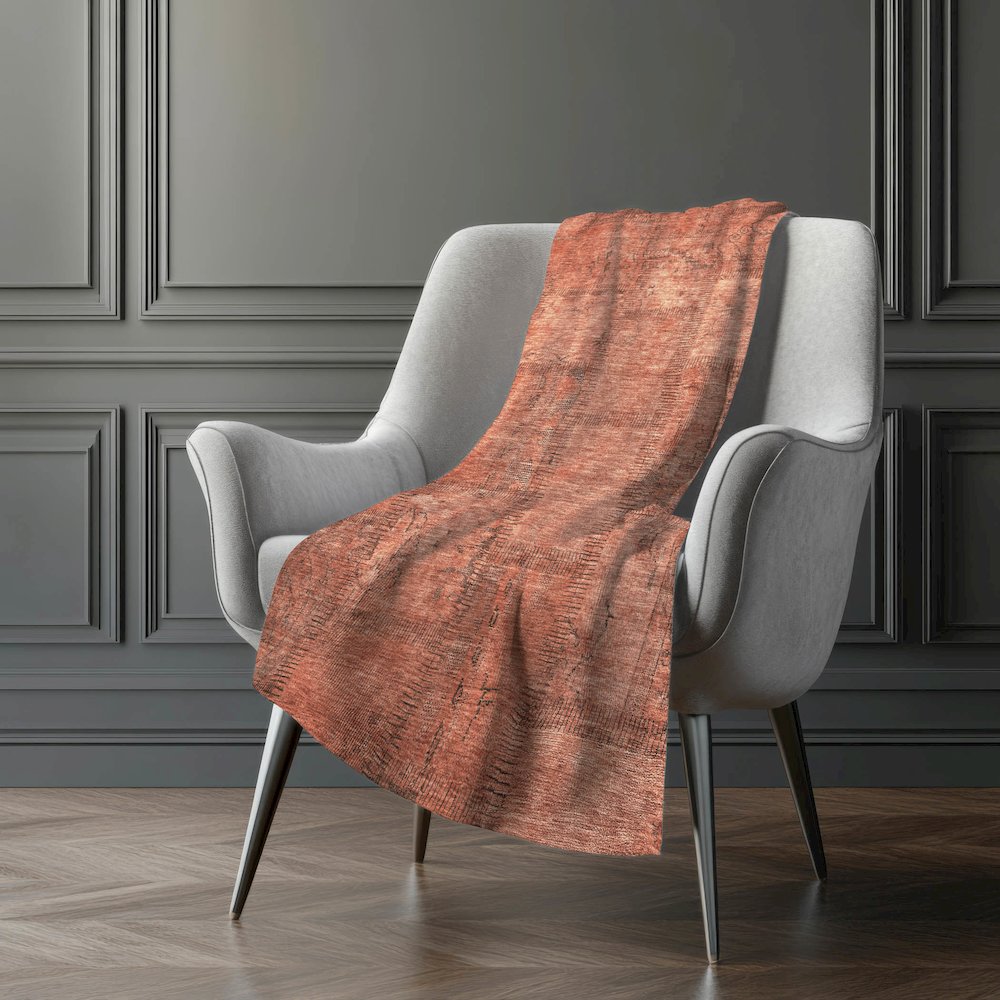 Premium Machine Washable ASB685 Salmon 50" x 70" Sherpa Throw Blanket. Picture 5