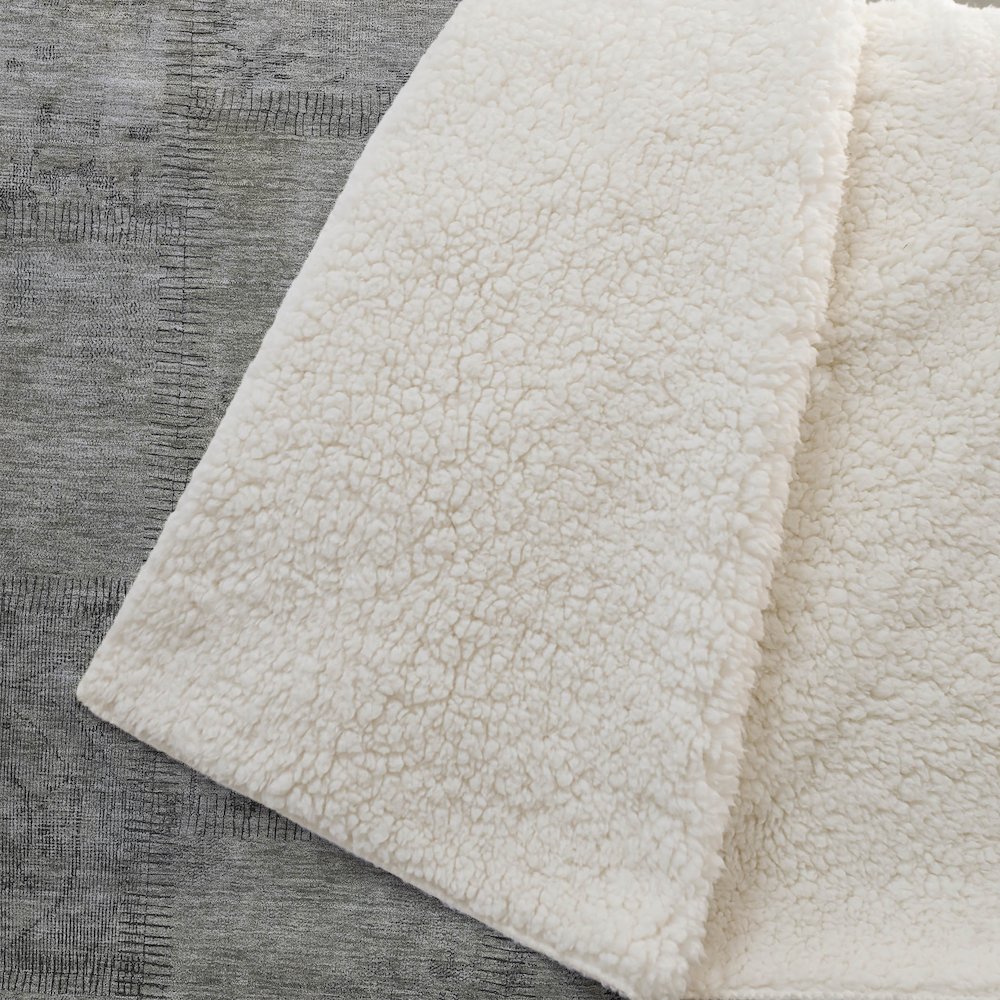 Premium Machine Washable ASB685 Taupe 50" x 70" Sherpa Throw Blanket. Picture 2