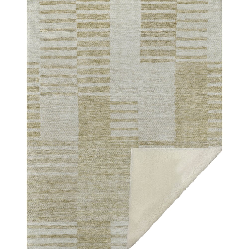 Premium Machine Washable ASB686 Beige 50" x 70" Sherpa Throw Blanket. Picture 1