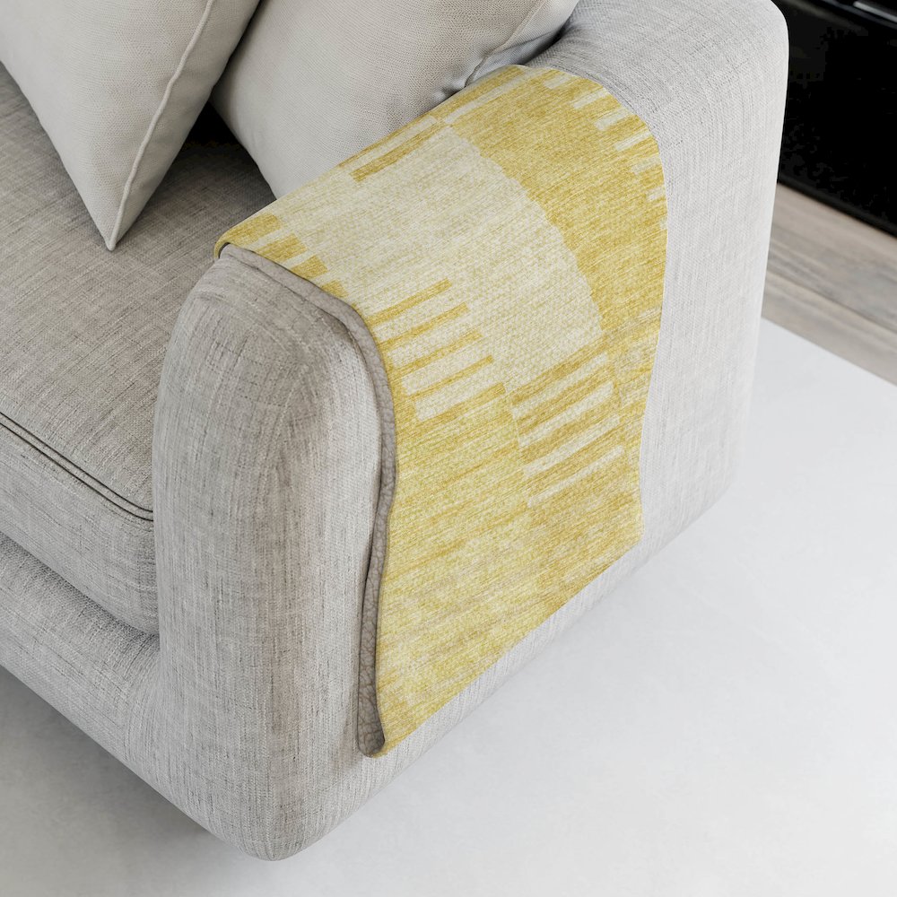 Premium Machine Washable ASB686 Honey 50" x 70" Sherpa Throw Blanket. Picture 4