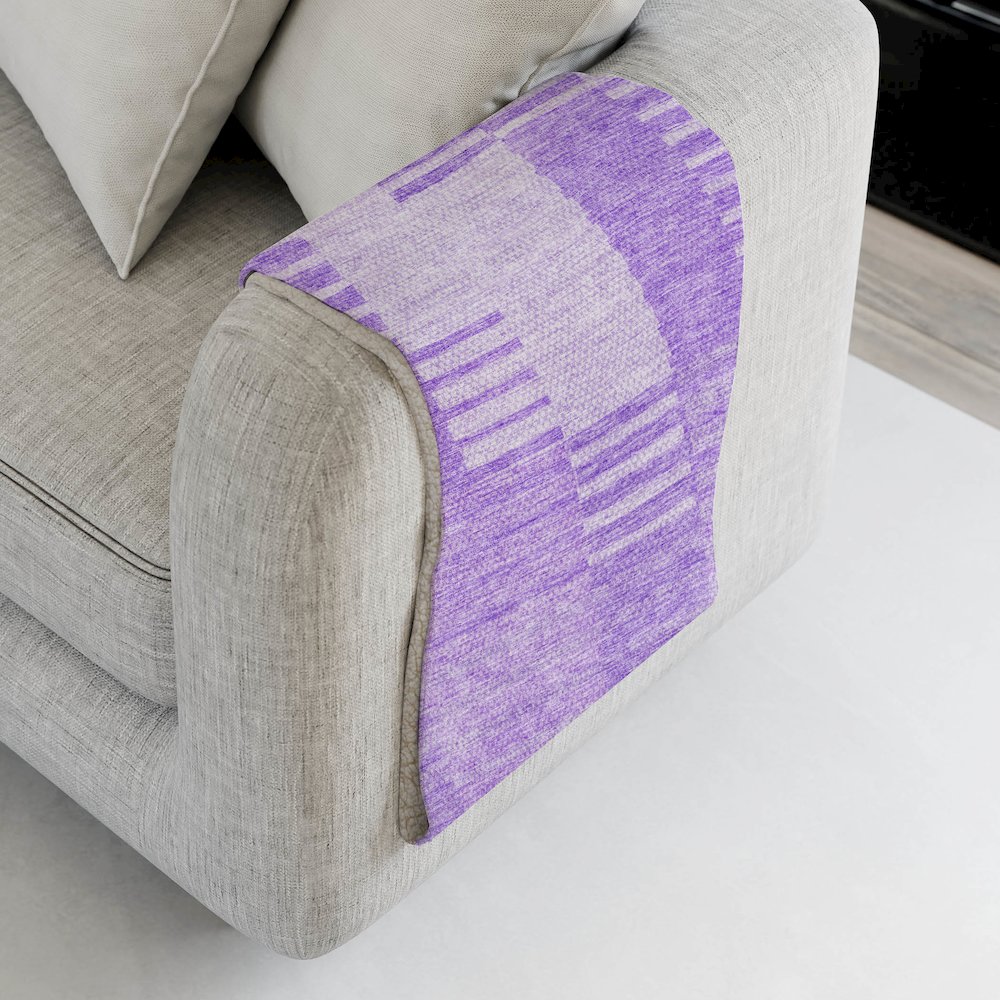 Premium Machine Washable ASB686 Lavender 50" x 70" Sherpa Throw Blanket. Picture 4