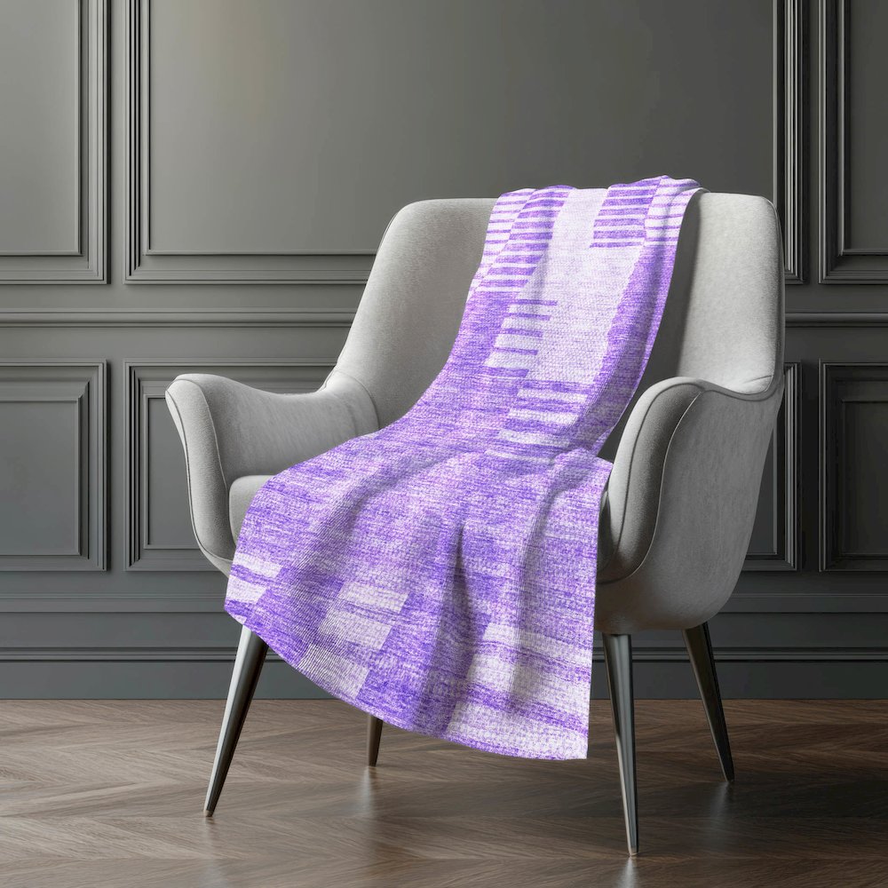 Premium Machine Washable ASB686 Lavender 50" x 70" Sherpa Throw Blanket. Picture 5