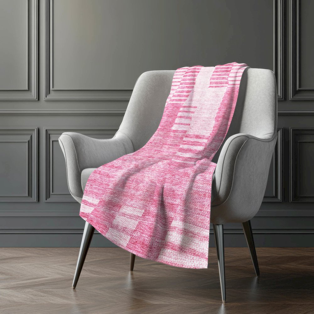 Premium Machine Washable ASB686 Pink 50" x 70" Sherpa Throw Blanket. Picture 5