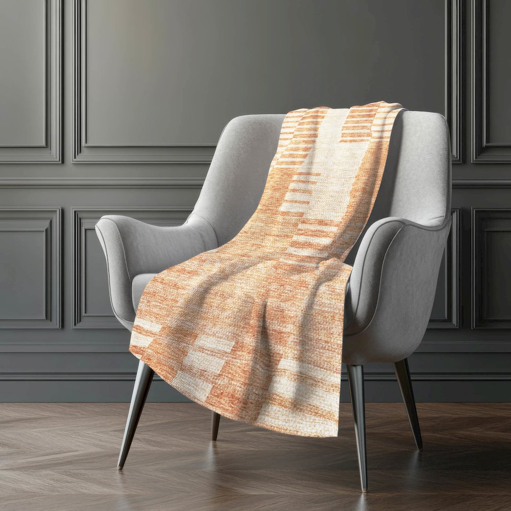 Premium Machine Washable ASB686 Salmon 50" x 70" Sherpa Throw Blanket. Picture 5