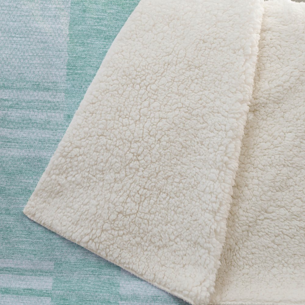 Premium Machine Washable ASB686 Teal 50" x 70" Sherpa Throw Blanket. Picture 2
