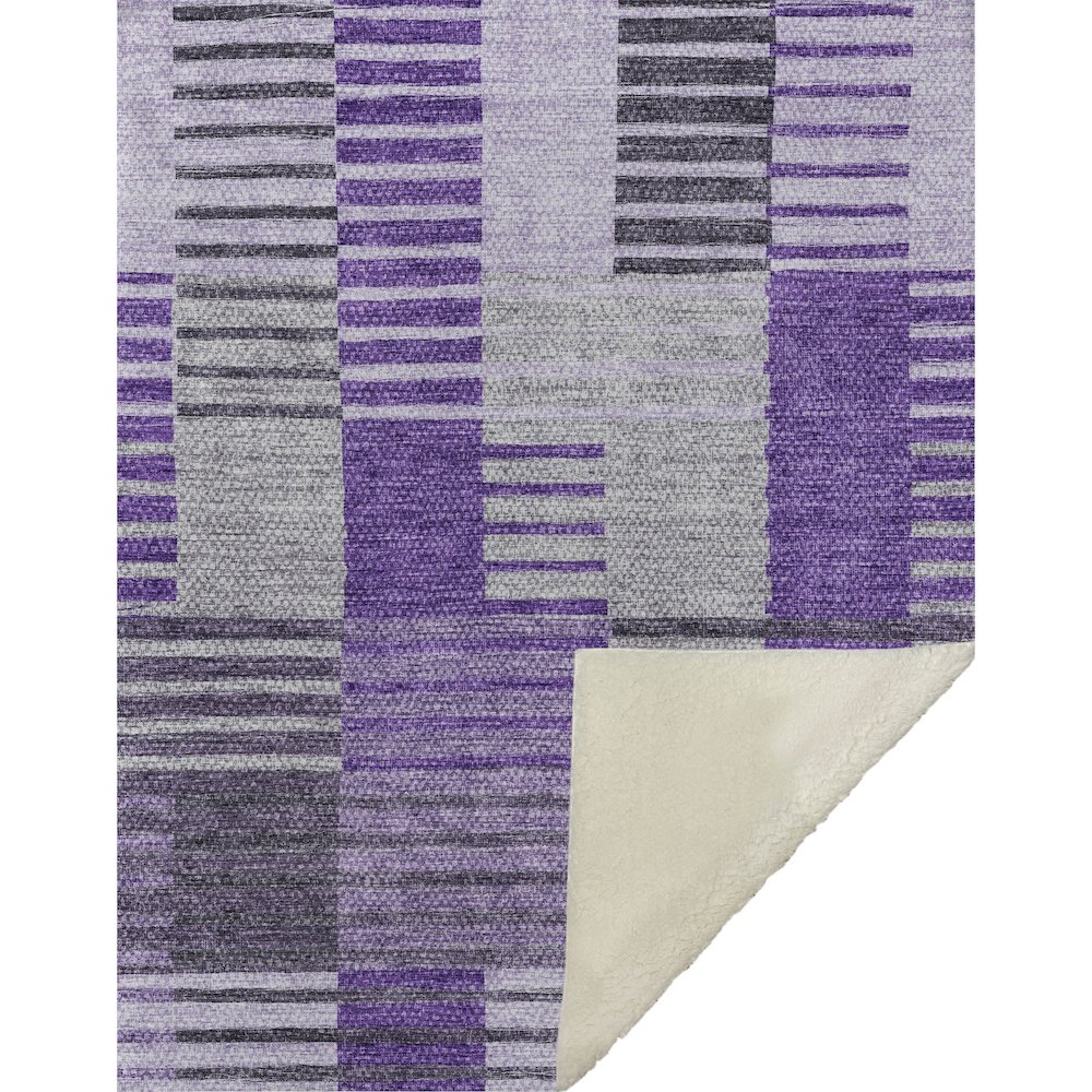 Premium Machine Washable ASB687 Purple 50" x 70" Sherpa Throw Blanket. Picture 1