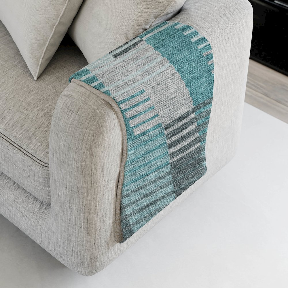 Premium Machine Washable ASB687 Teal 50" x 70" Sherpa Throw Blanket. Picture 4