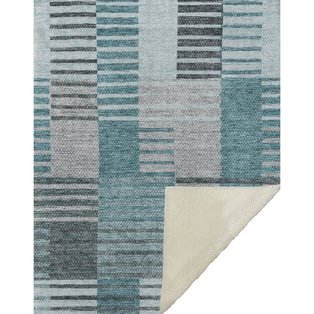 Premium Machine Washable ASB687 Teal 50" x 70" Sherpa Throw Blanket. Picture 1