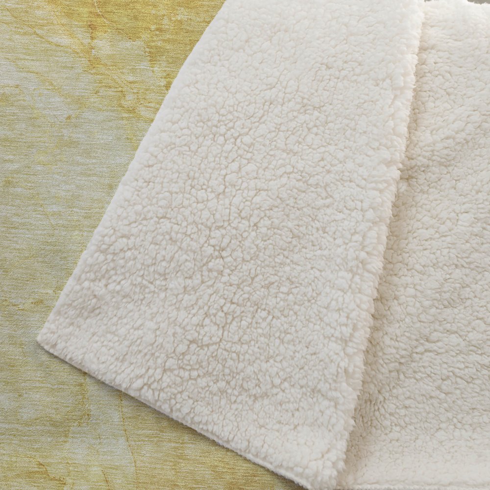 Premium Machine Washable ASB688 Gold 50" x 70" Sherpa Throw Blanket. Picture 2