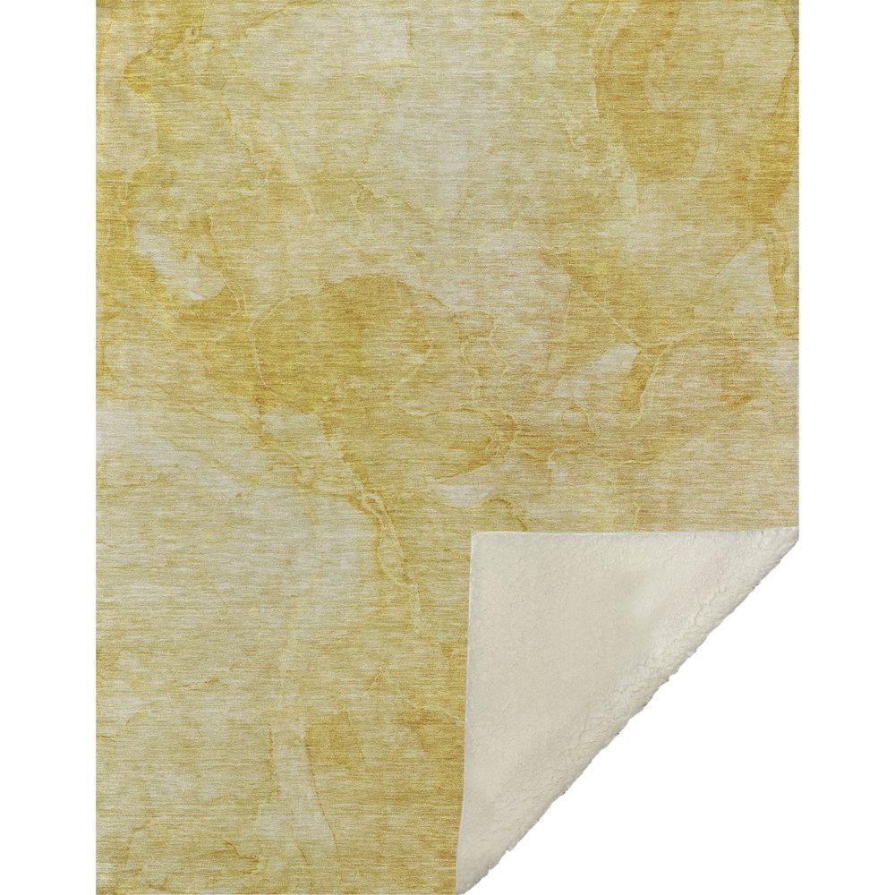 Premium Machine Washable ASB688 Gold 50" x 70" Sherpa Throw Blanket. Picture 1