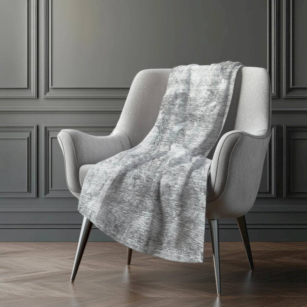Premium Machine Washable ASB688 Gray 50" x 70" Sherpa Throw Blanket. Picture 5