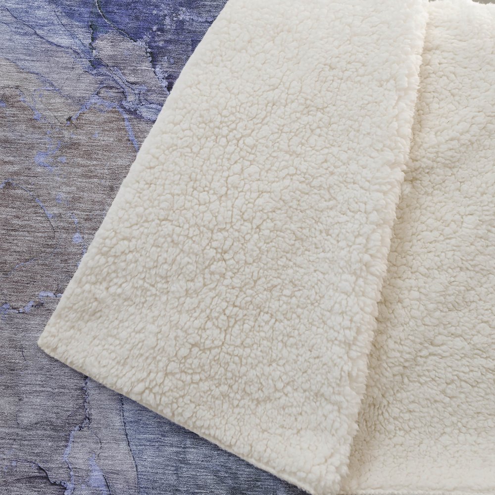 Premium Machine Washable ASB689 Blue 50" x 70" Sherpa Throw Blanket. Picture 2