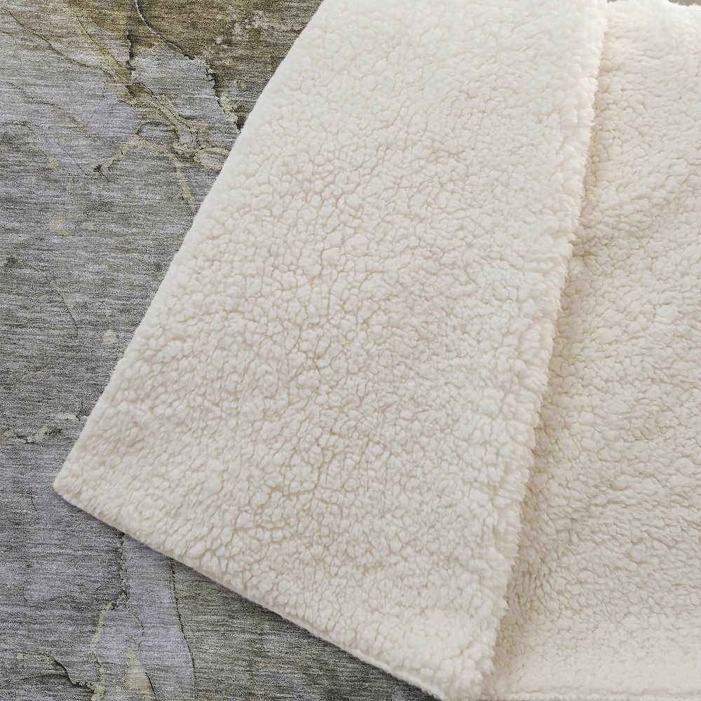 Premium Machine Washable ASB689 Taupe 50" x 70" Sherpa Throw Blanket. Picture 2
