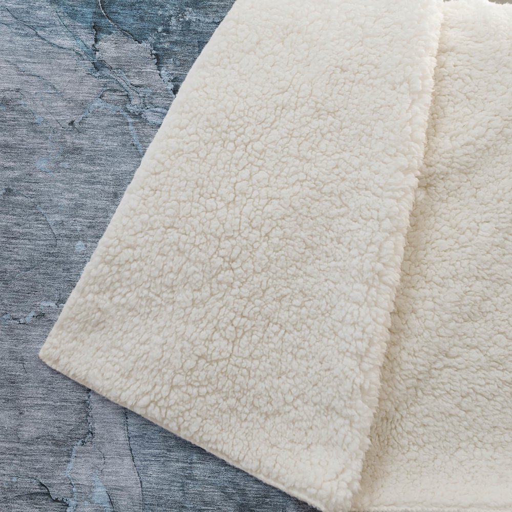 Premium Machine Washable ASB689 Teal 50" x 70" Sherpa Throw Blanket. Picture 2