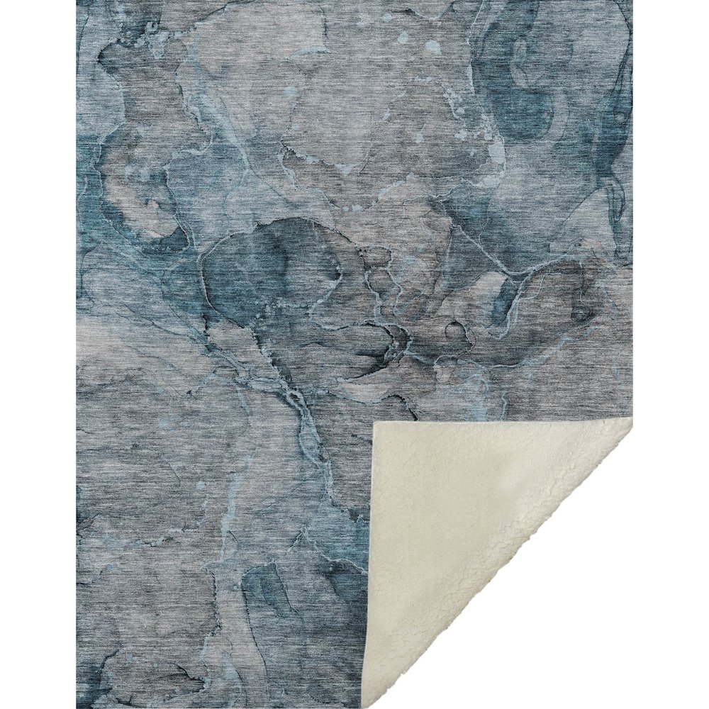 Premium Machine Washable ASB689 Teal 50" x 70" Sherpa Throw Blanket. Picture 1
