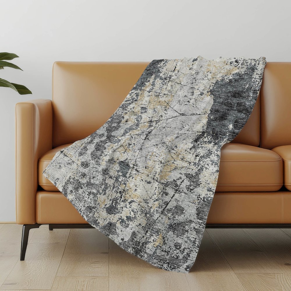 Premium Machine Washable ASB68 Black 50" x 70" Sherpa Throw Blanket. Picture 4