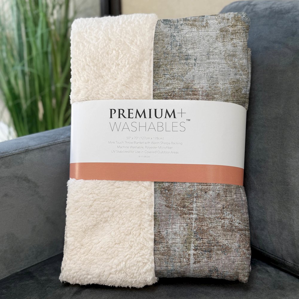 Premium Machine Washable ASB68 Multi 50" x 70" Sherpa Throw Blanket. Picture 3