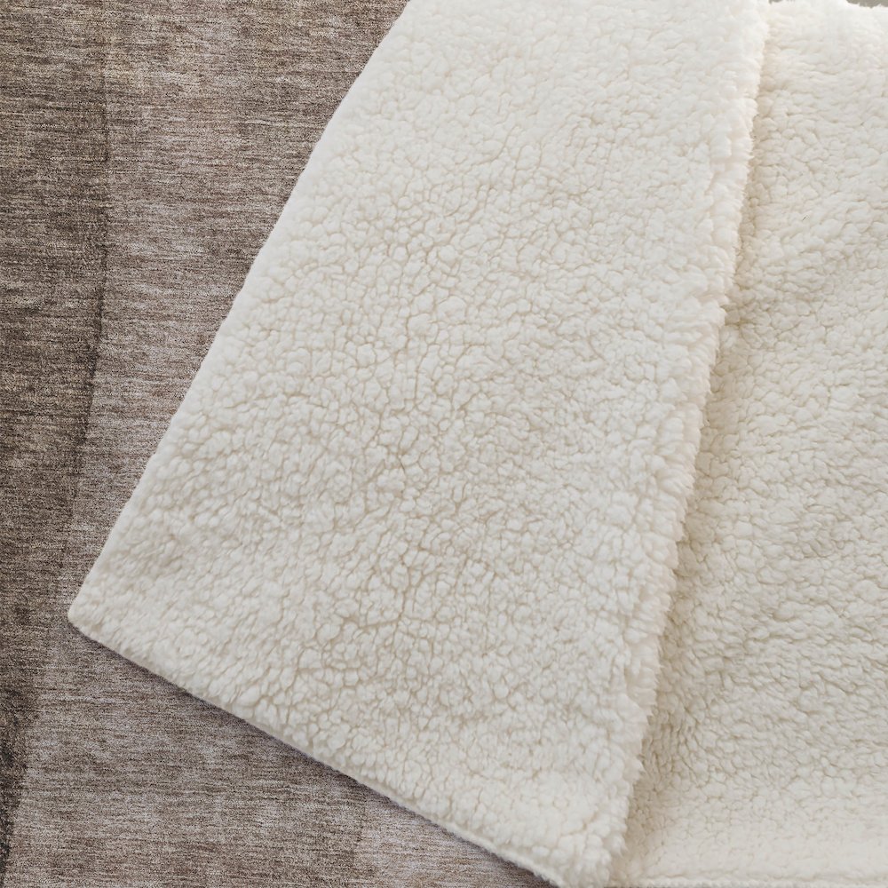 Premium Machine Washable ASB690 Brown 50" x 70" Sherpa Throw Blanket. Picture 2