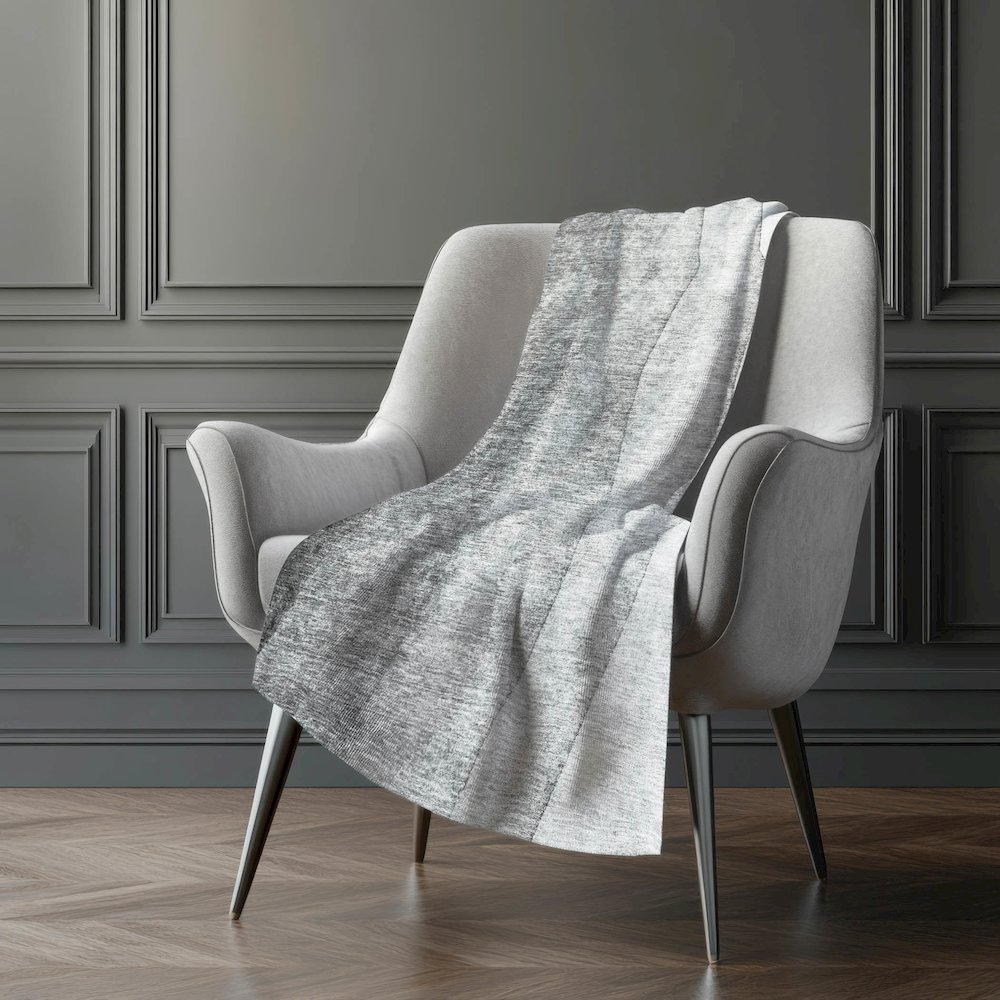 Premium Machine Washable ASB690 Gray 50" x 70" Sherpa Throw Blanket. Picture 5