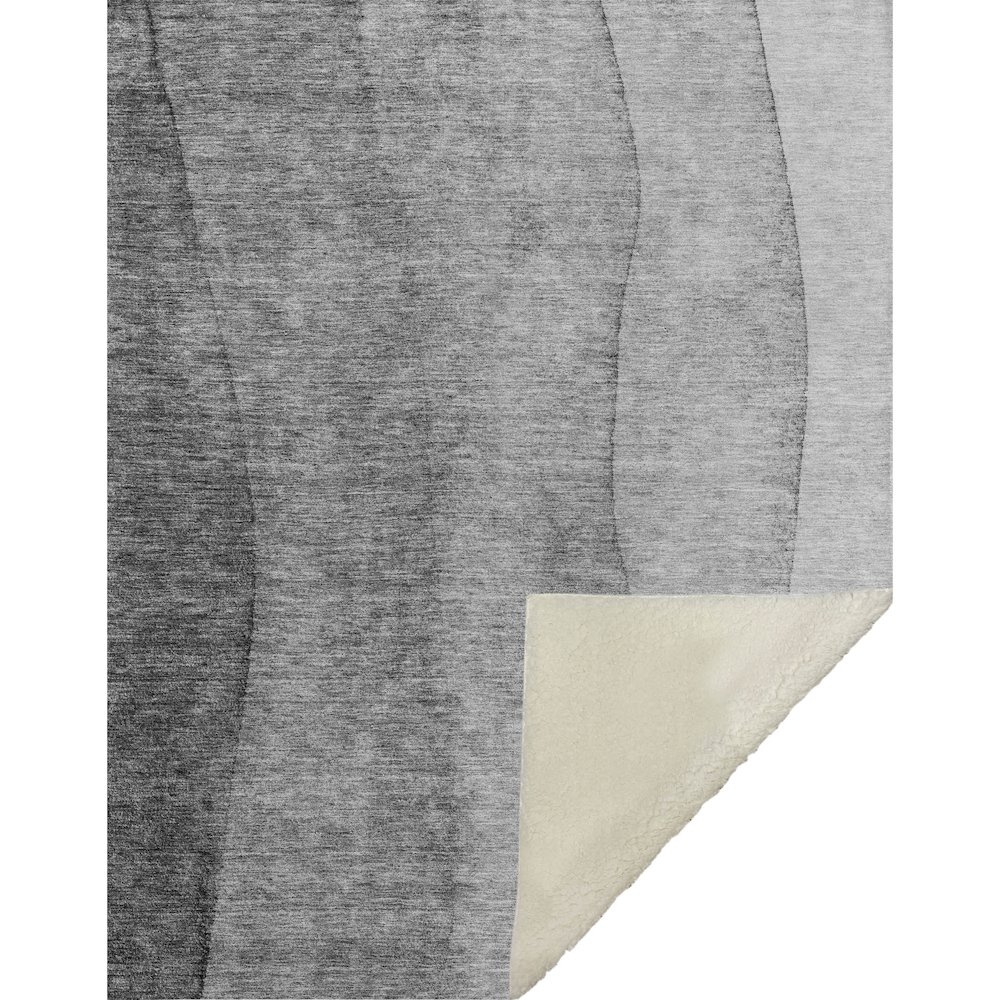 Premium Machine Washable ASB690 Gray 50" x 70" Sherpa Throw Blanket. Picture 1
