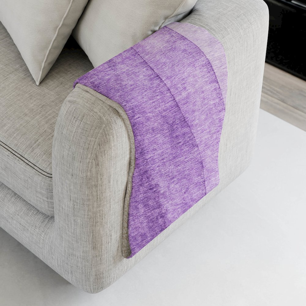Premium Machine Washable ASB690 Purple 50" x 70" Sherpa Throw Blanket. Picture 4