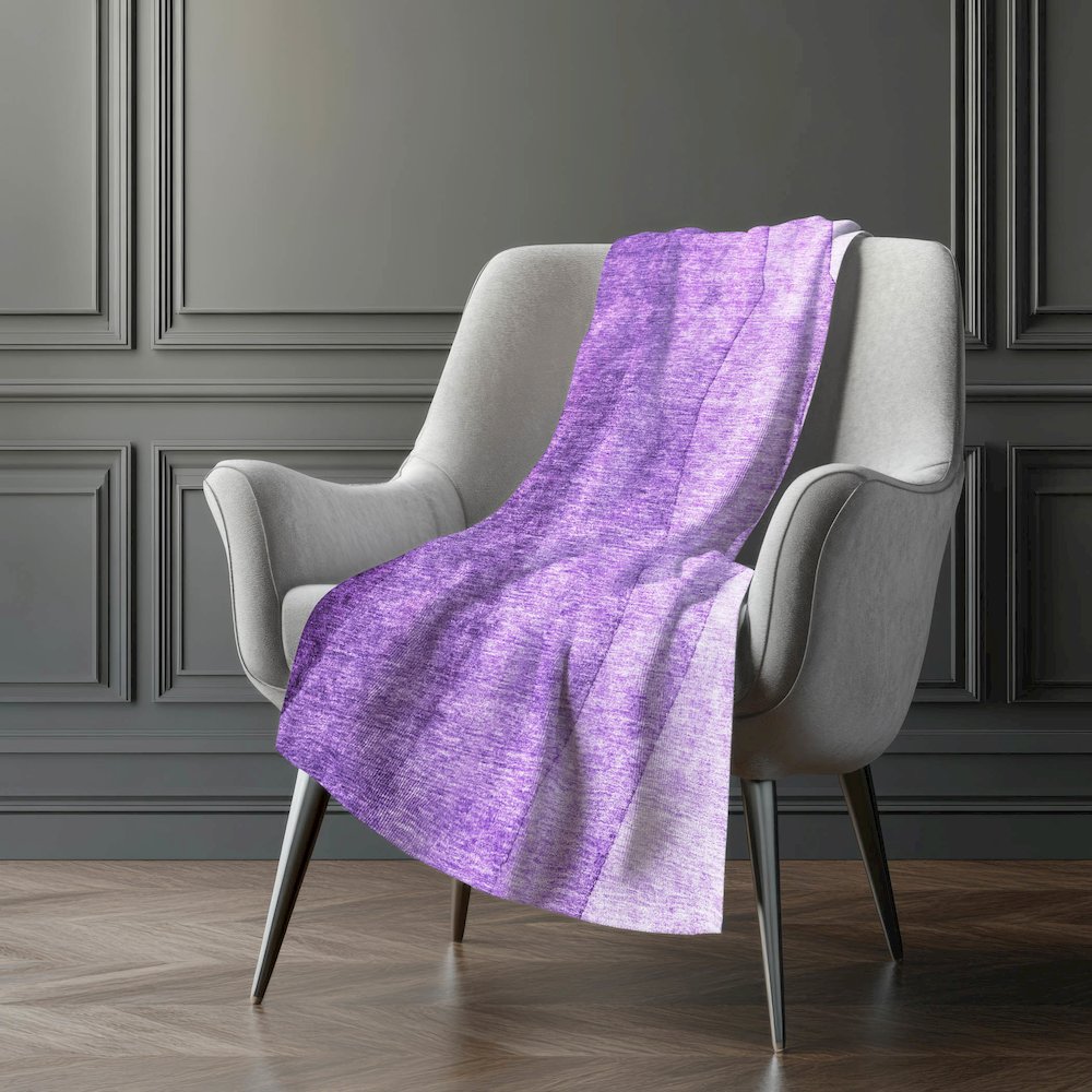 Premium Machine Washable ASB690 Purple 50" x 70" Sherpa Throw Blanket. Picture 5