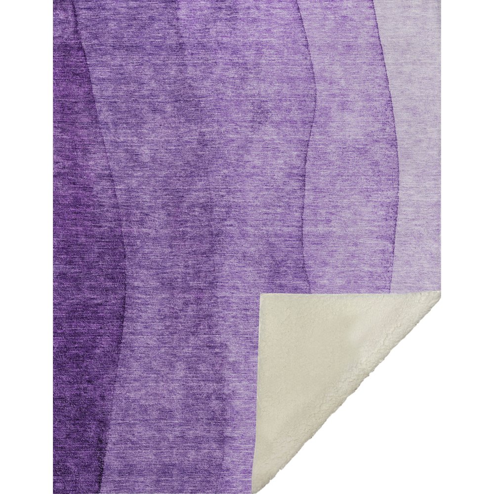 Premium Machine Washable ASB690 Purple 50" x 70" Sherpa Throw Blanket. Picture 1