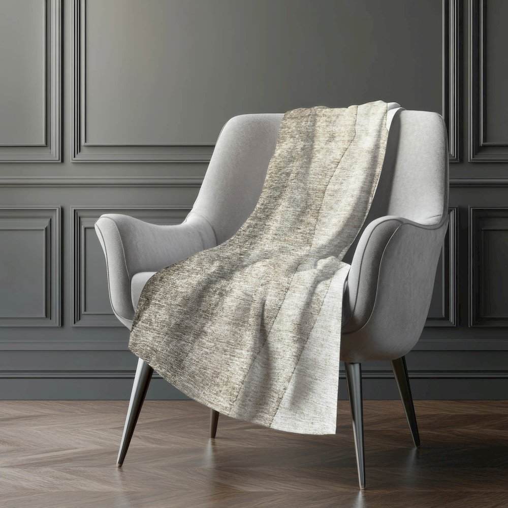 Premium Machine Washable ASB690 Taupe 50" x 70" Sherpa Throw Blanket. Picture 5