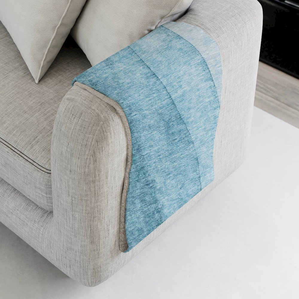 Premium Machine Washable ASB690 Teal 50" x 70" Sherpa Throw Blanket. Picture 4