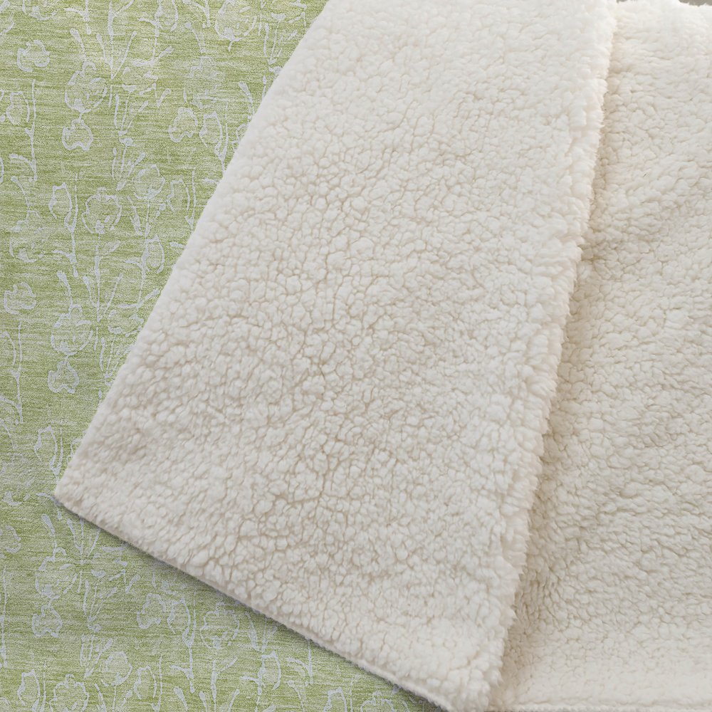 Premium Machine Washable ASB691 Aloe 50" x 70" Sherpa Throw Blanket. Picture 2