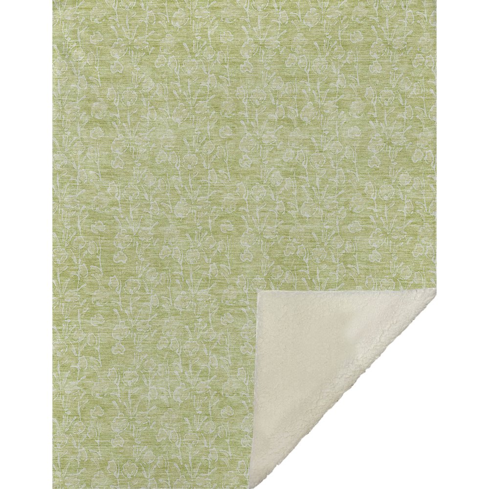 Premium Machine Washable ASB691 Aloe 50" x 70" Sherpa Throw Blanket. Picture 1