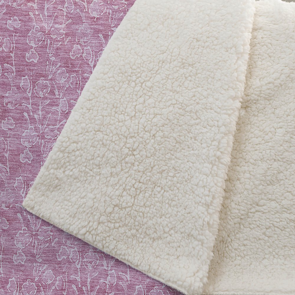 Premium Machine Washable ASB691 Blush 50" x 70" Sherpa Throw Blanket. Picture 2