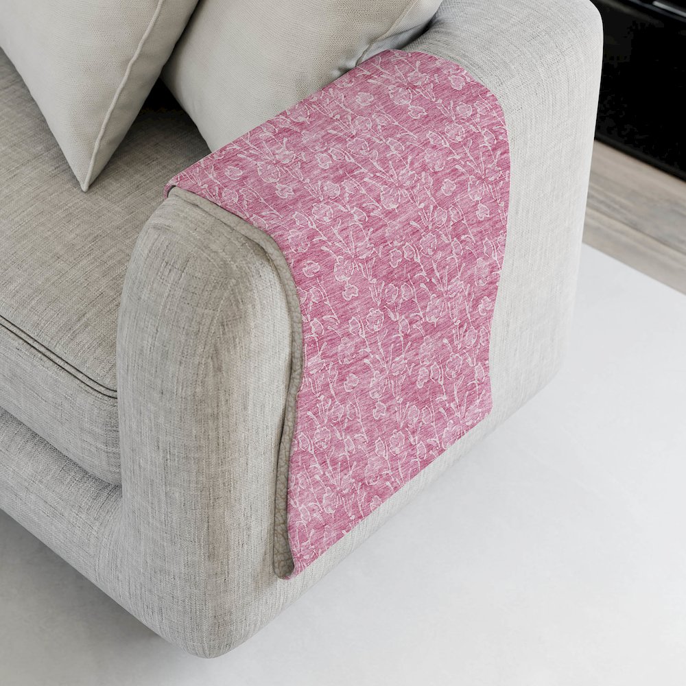 Premium Machine Washable ASB691 Blush 50" x 70" Sherpa Throw Blanket. Picture 4