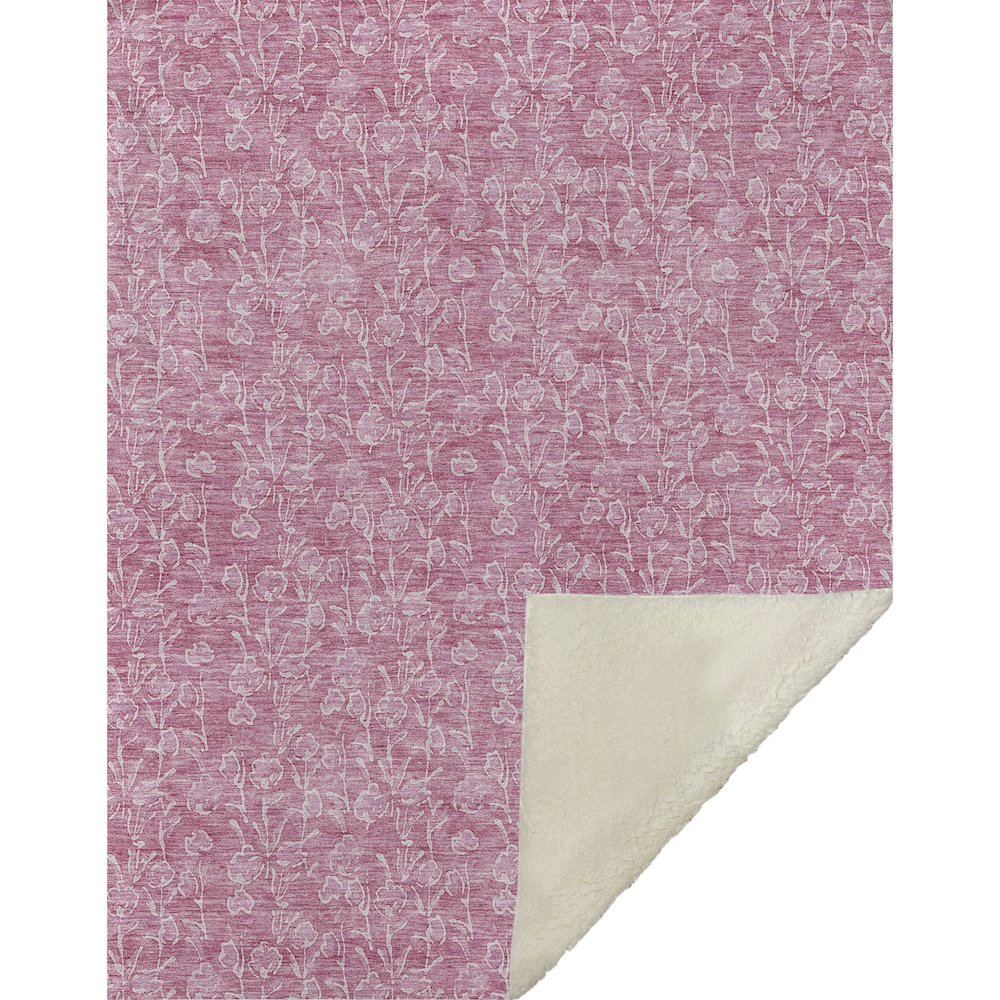 Premium Machine Washable ASB691 Blush 50" x 70" Sherpa Throw Blanket. Picture 1