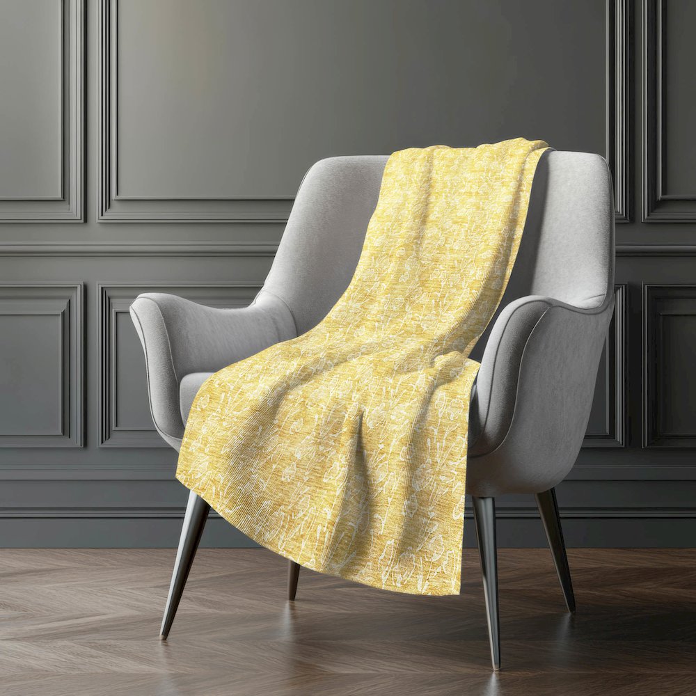 Premium Machine Washable ASB691 Gold 50" x 70" Sherpa Throw Blanket. Picture 5