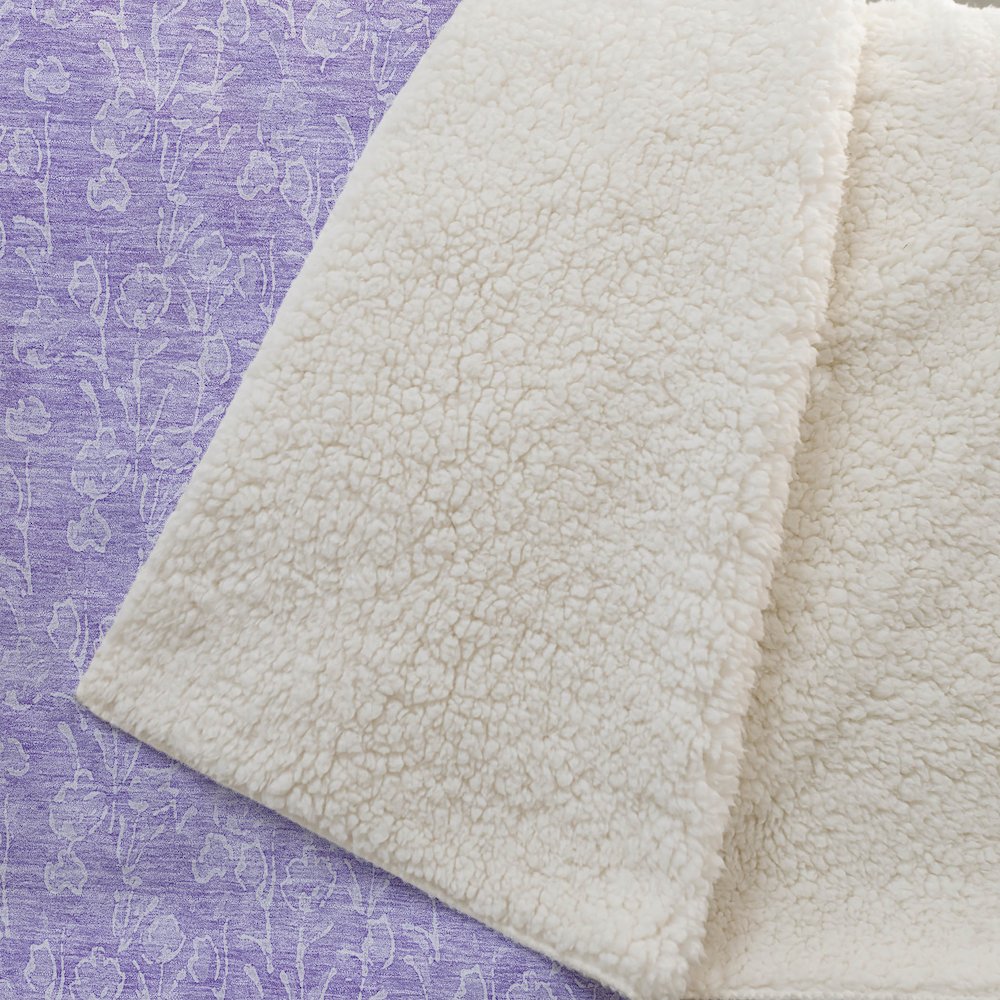 Premium Machine Washable ASB691 Lilac 50" x 70" Sherpa Throw Blanket. Picture 2