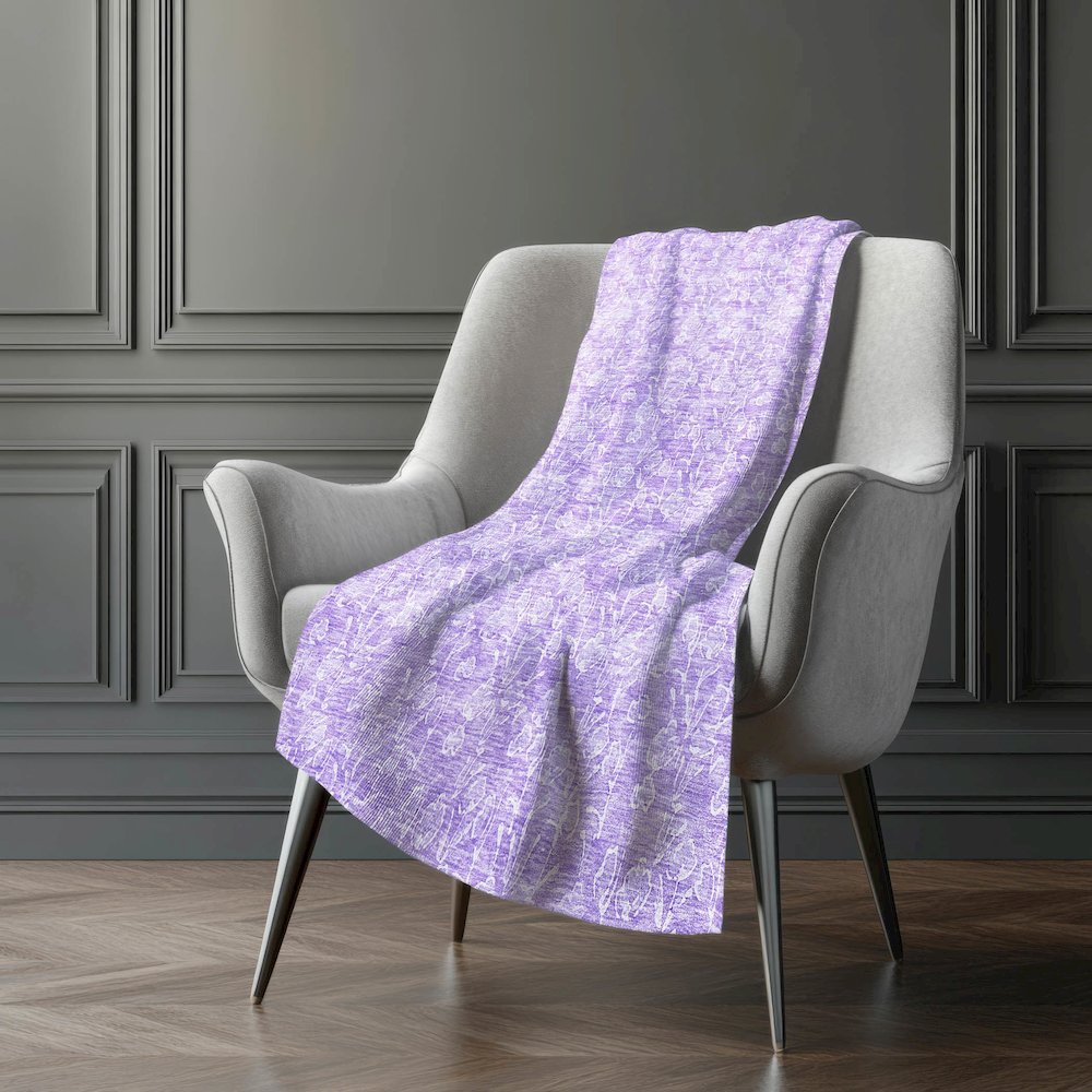 Premium Machine Washable ASB691 Lilac 50" x 70" Sherpa Throw Blanket. Picture 5