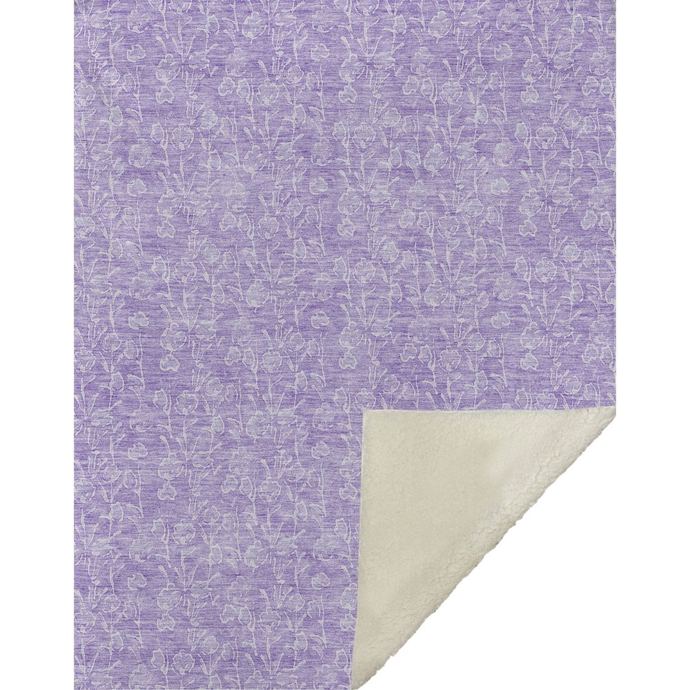 Premium Machine Washable ASB691 Lilac 50" x 70" Sherpa Throw Blanket. Picture 1