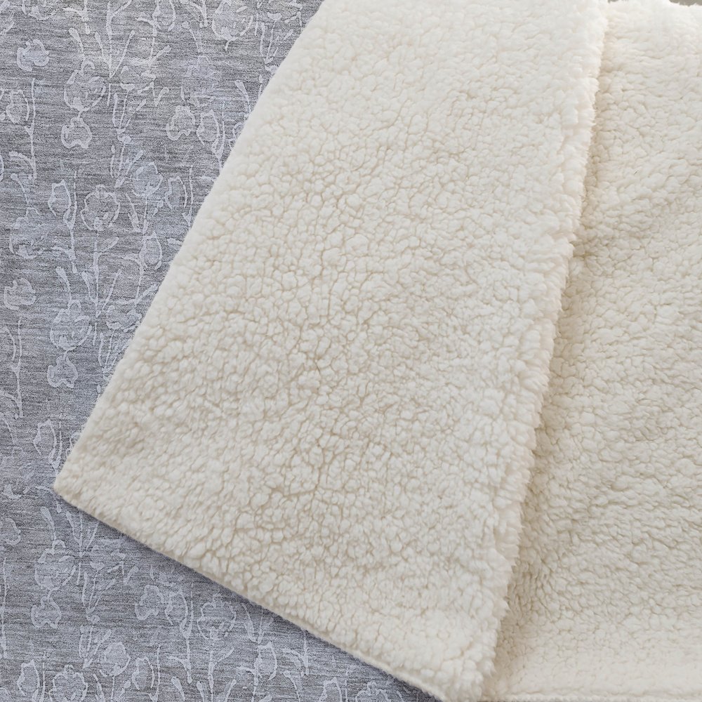 Premium Machine Washable ASB691 Silver 50" x 70" Sherpa Throw Blanket. Picture 2