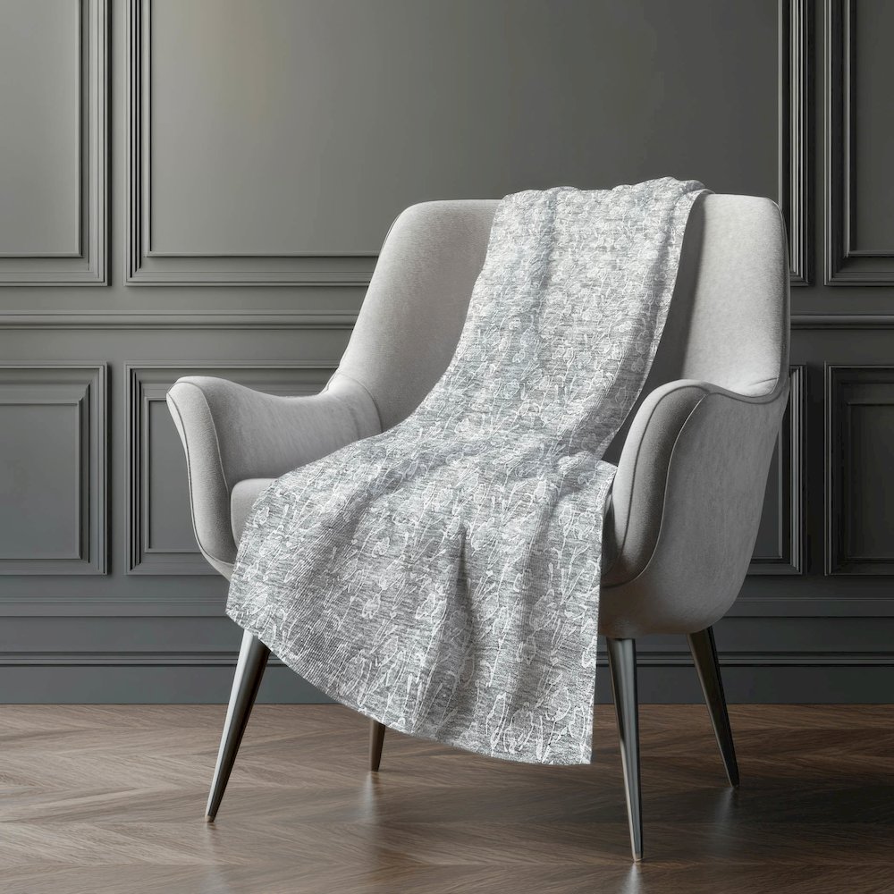 Premium Machine Washable ASB691 Silver 50" x 70" Sherpa Throw Blanket. Picture 5