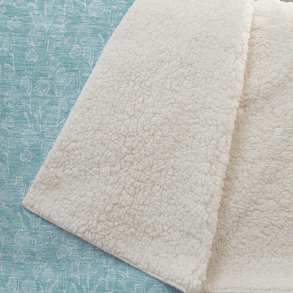 Premium Machine Washable ASB691 Teal 50" x 70" Sherpa Throw Blanket. Picture 2