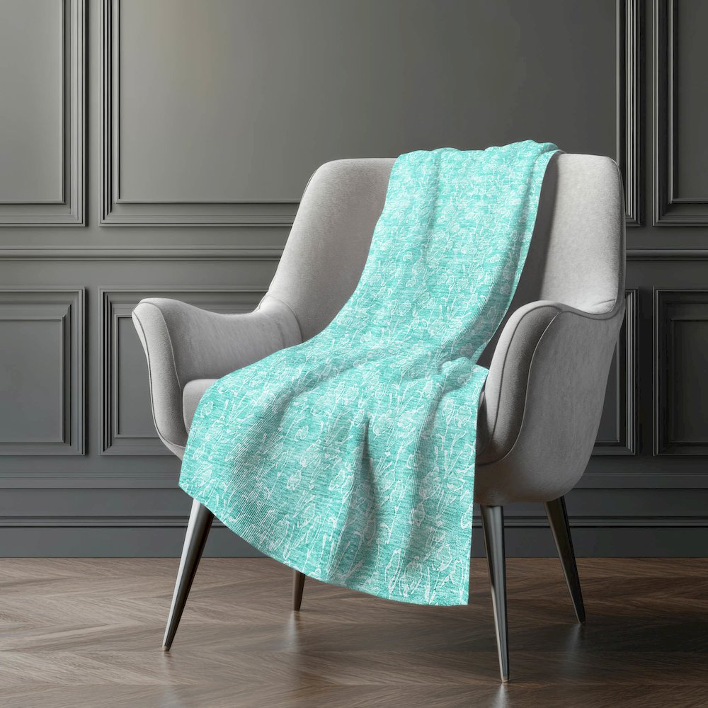 Premium Machine Washable ASB691 Teal 50" x 70" Sherpa Throw Blanket. Picture 5