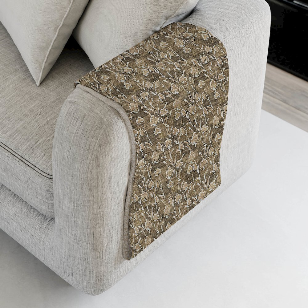 Premium Machine Washable ASB692 Brown 50" x 70" Sherpa Throw Blanket. Picture 4