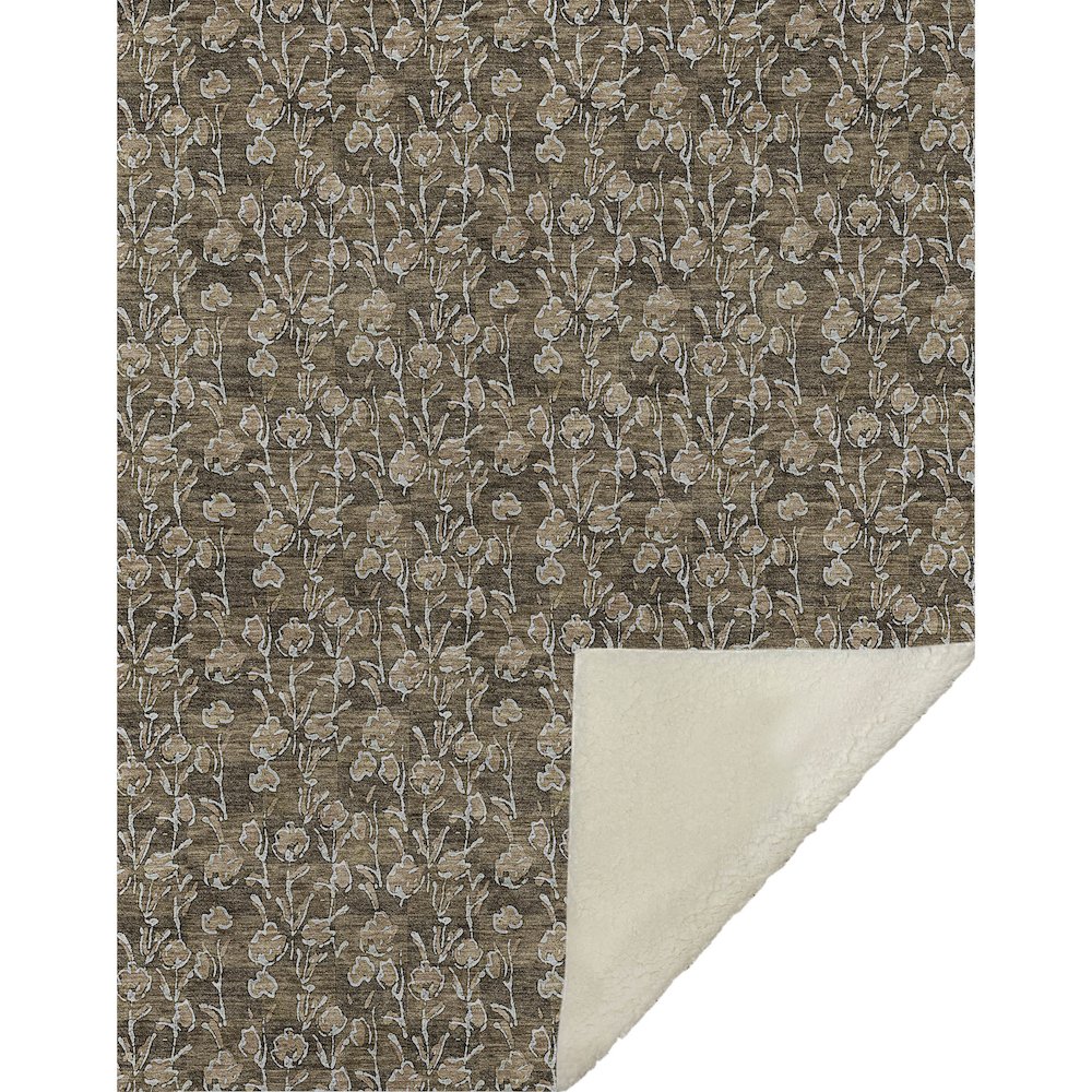 Premium Machine Washable ASB692 Brown 50" x 70" Sherpa Throw Blanket. Picture 1
