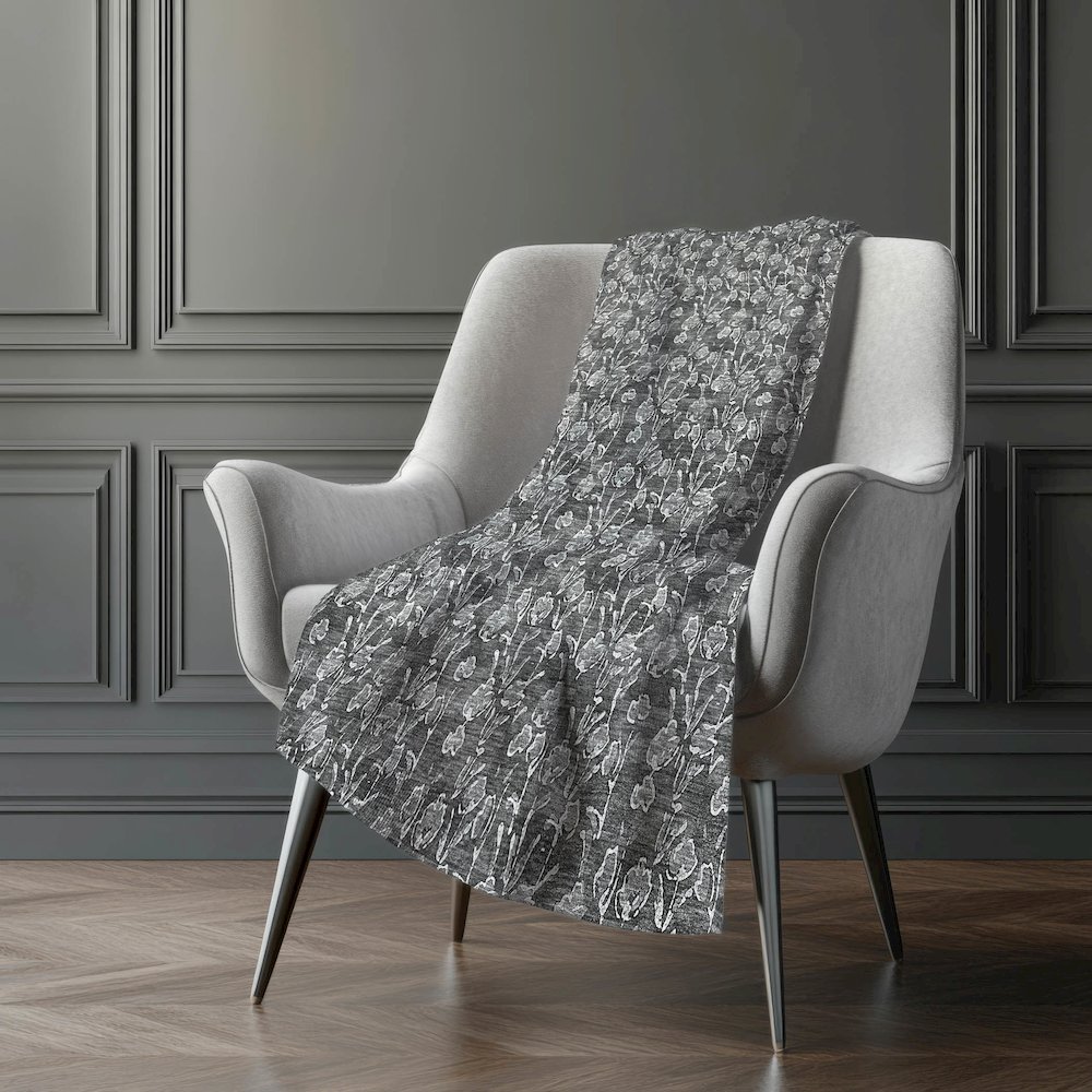 Premium Machine Washable ASB692 Gray 50" x 70" Sherpa Throw Blanket. Picture 5